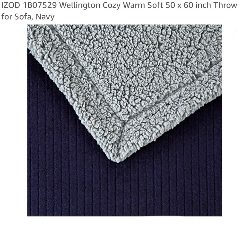 IZOD Ribbed Plush Sherpa Throw - Picture 5 of 6